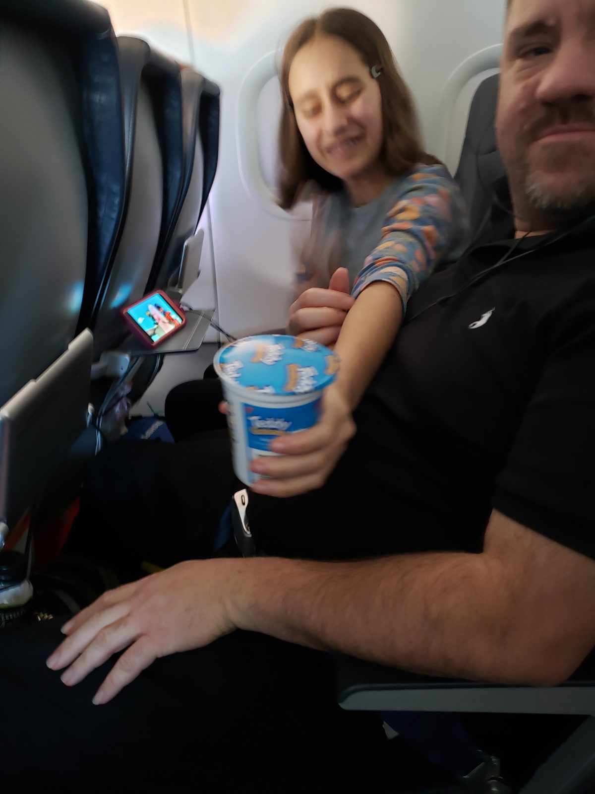 Lisa and me on the flight