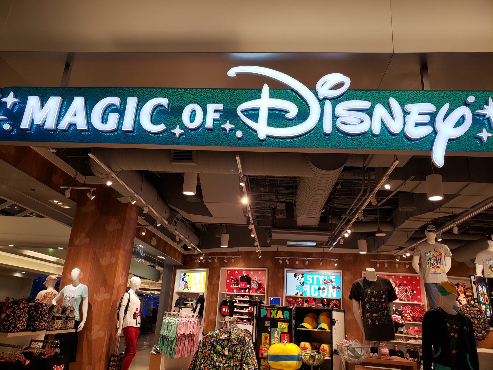 Outside the Magic of Disney store at Orlando airport