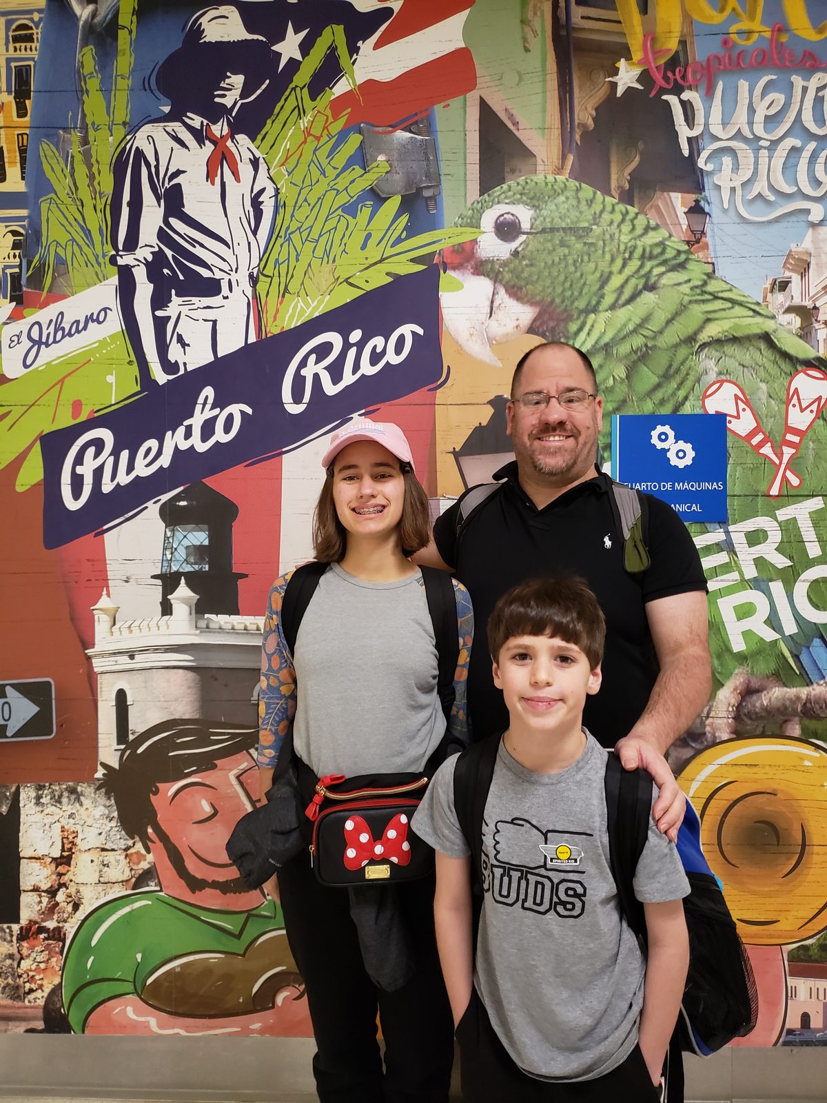 Lisa, Thomas and me at the Puerto Rico welcome mural