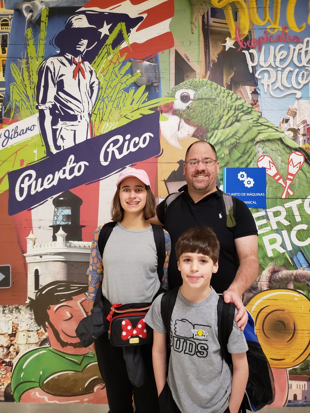 Michael and the kids, our traditional San Juan airport photo