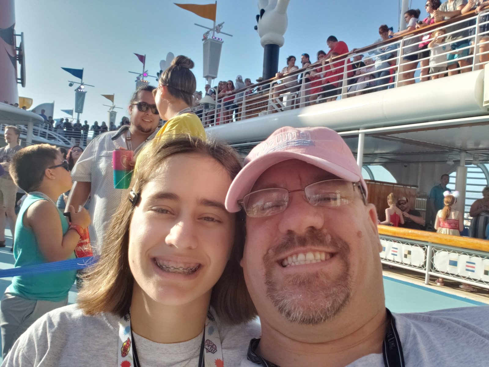 Lisa and me at Mickey's Sail-A-Wave Party on deck