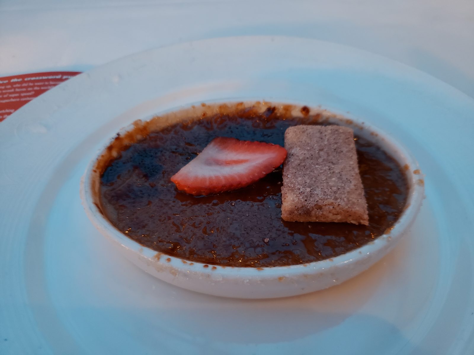 Kahlua creme brulee for dessert