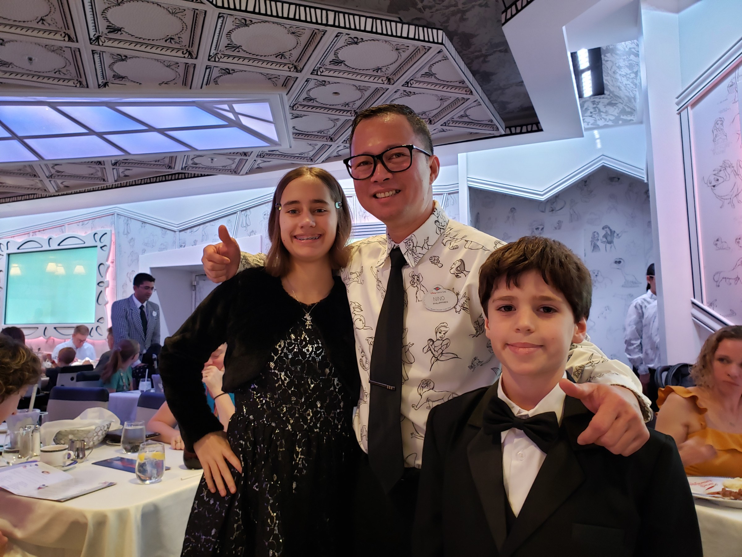 Lisa, our server Nino and Thomas at Animator's Palate
