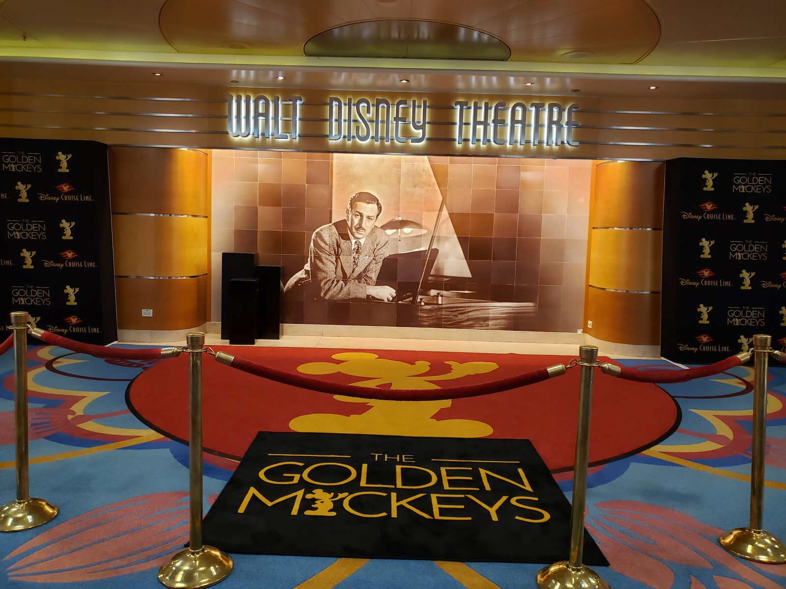 The Golden Mickeys marquee at the Walt Disney Theatre