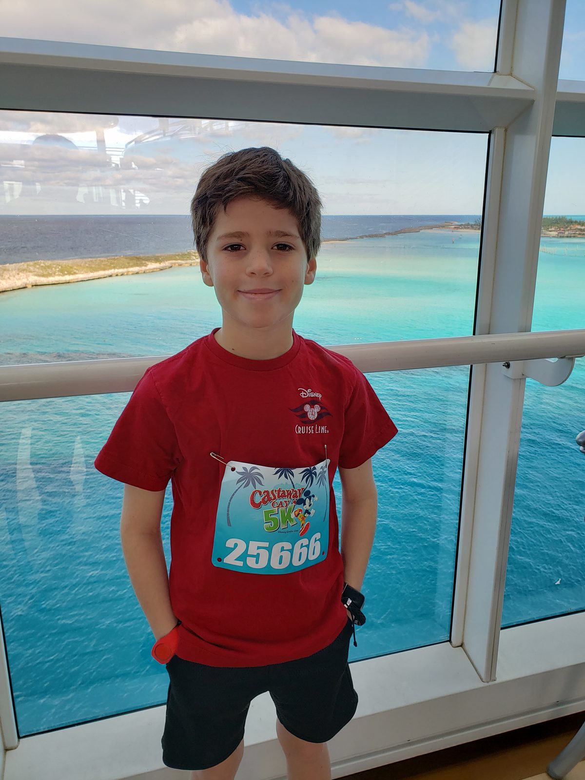 Thomas with his 5K bib number