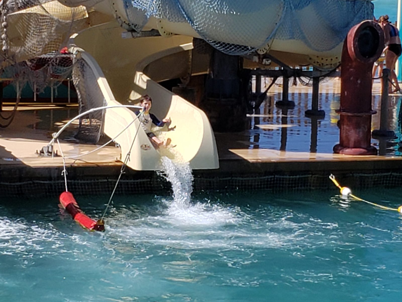 Splashing down the water slide