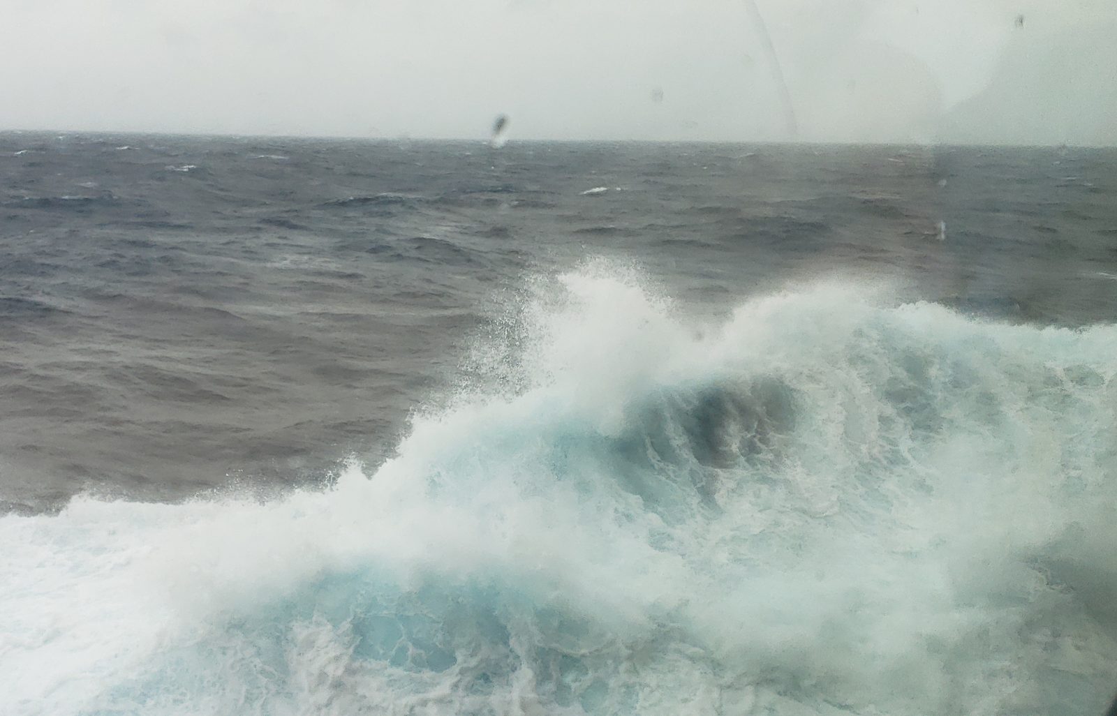 Rough seas from the deck