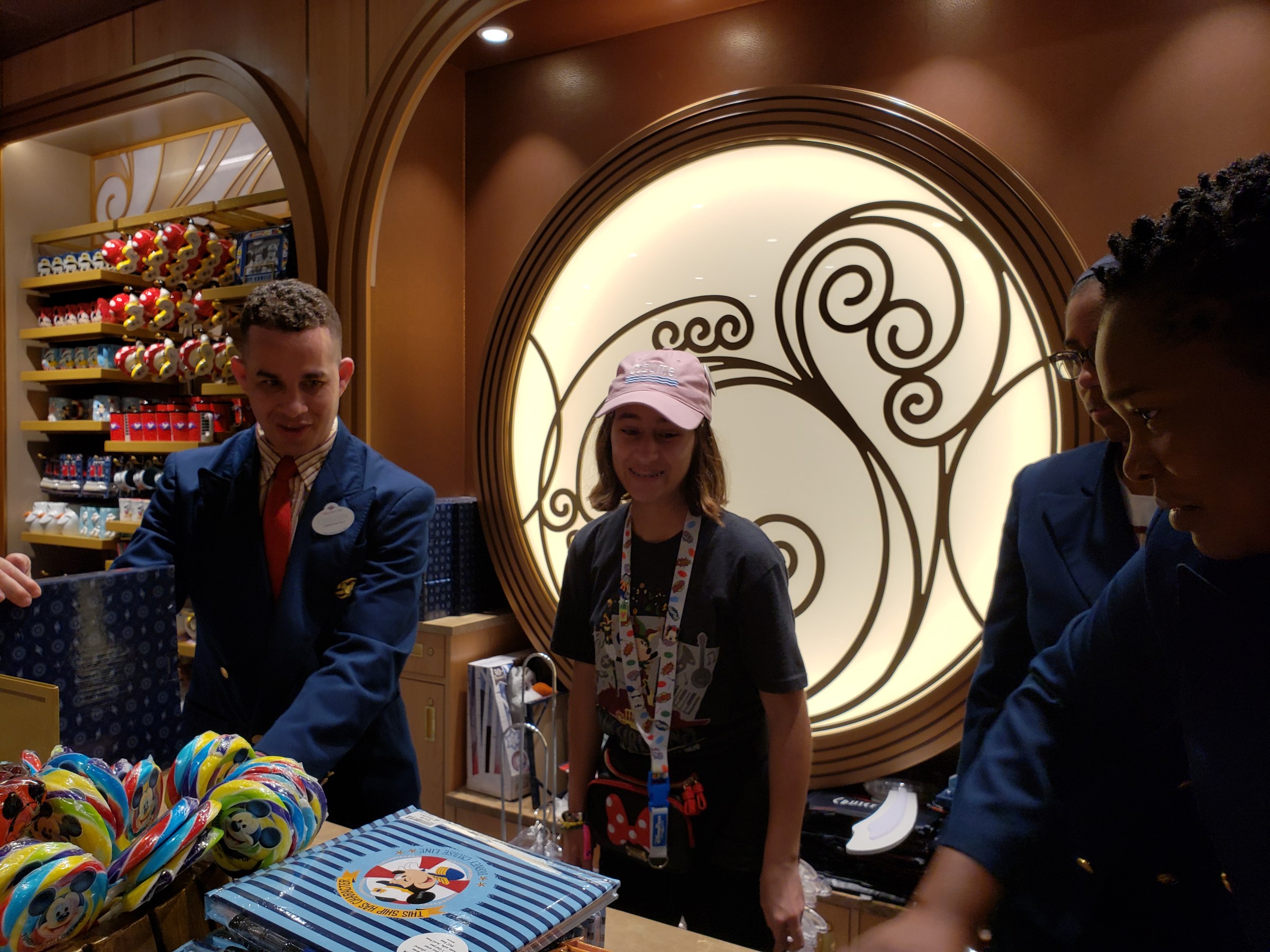 Eddisson and Lisa in the ship's shop