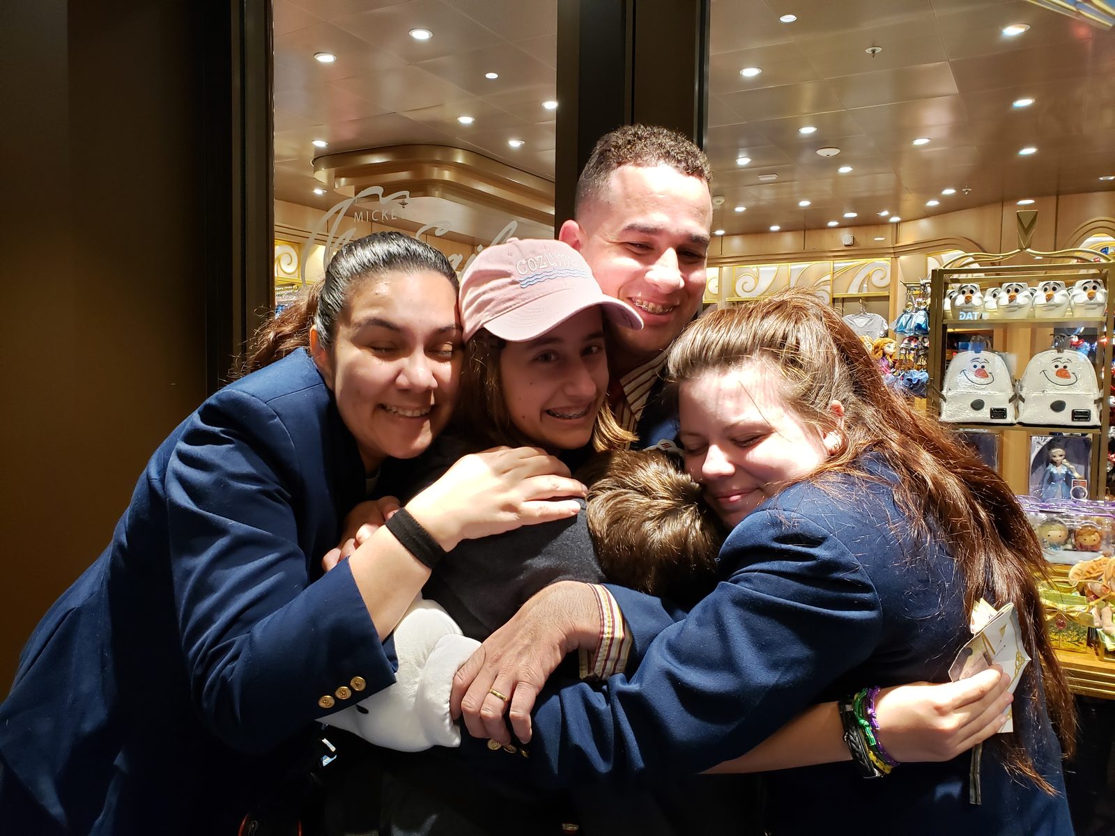 Lisa saying goodbye to the crew who looked after us