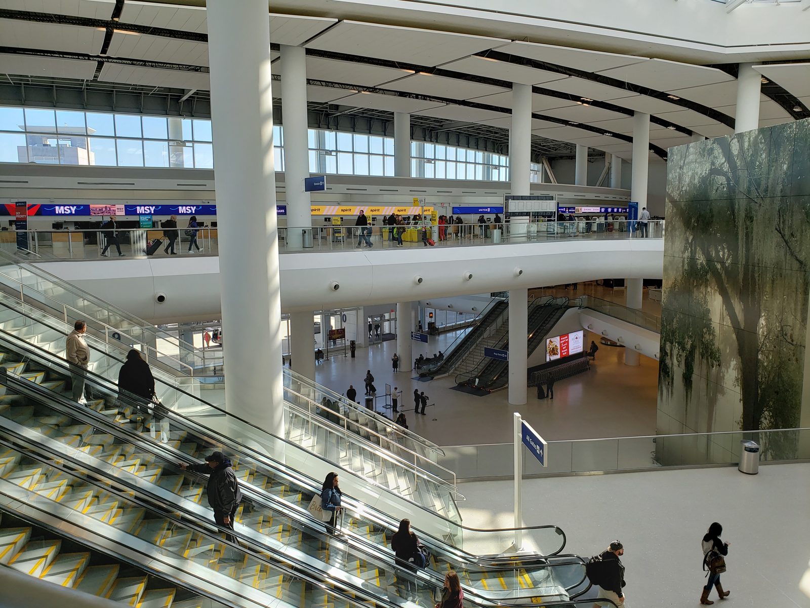Inside the new terminal at New Orleans airport