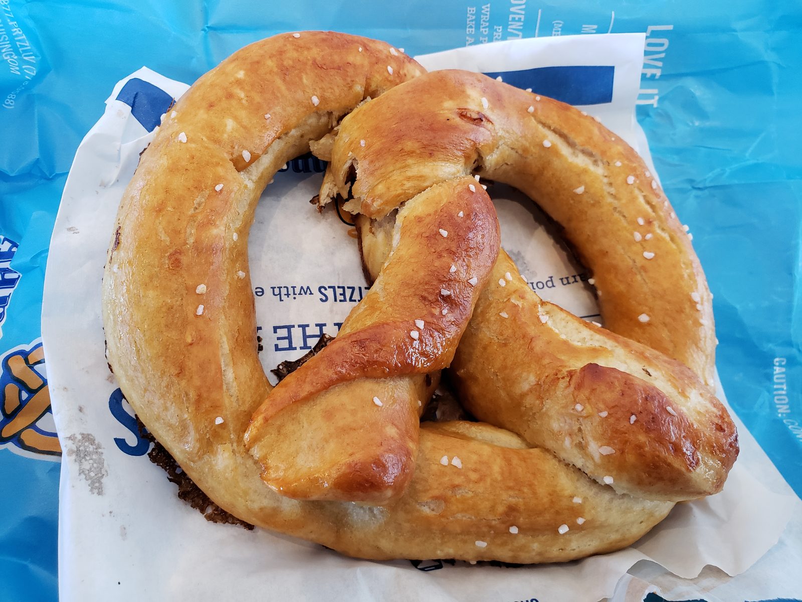 A soft pretzel before flying home