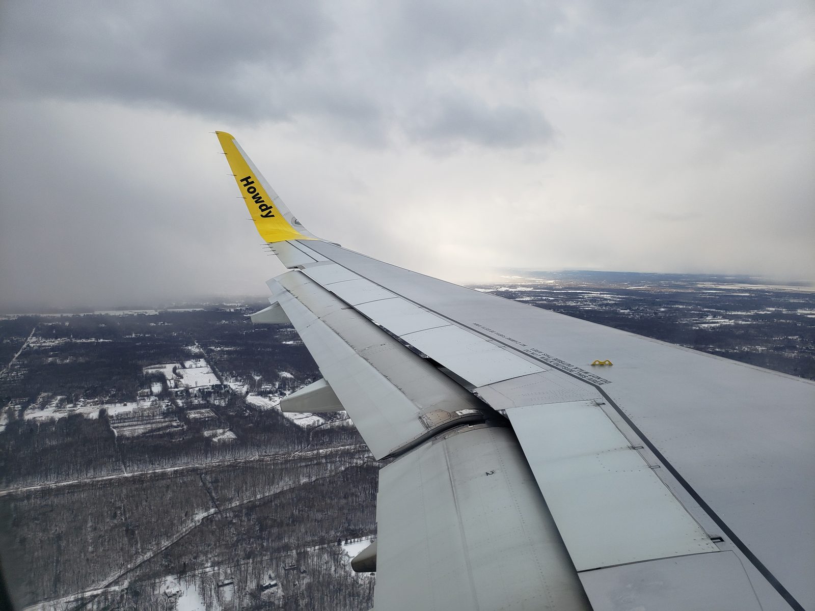 Snow fields on the flight home