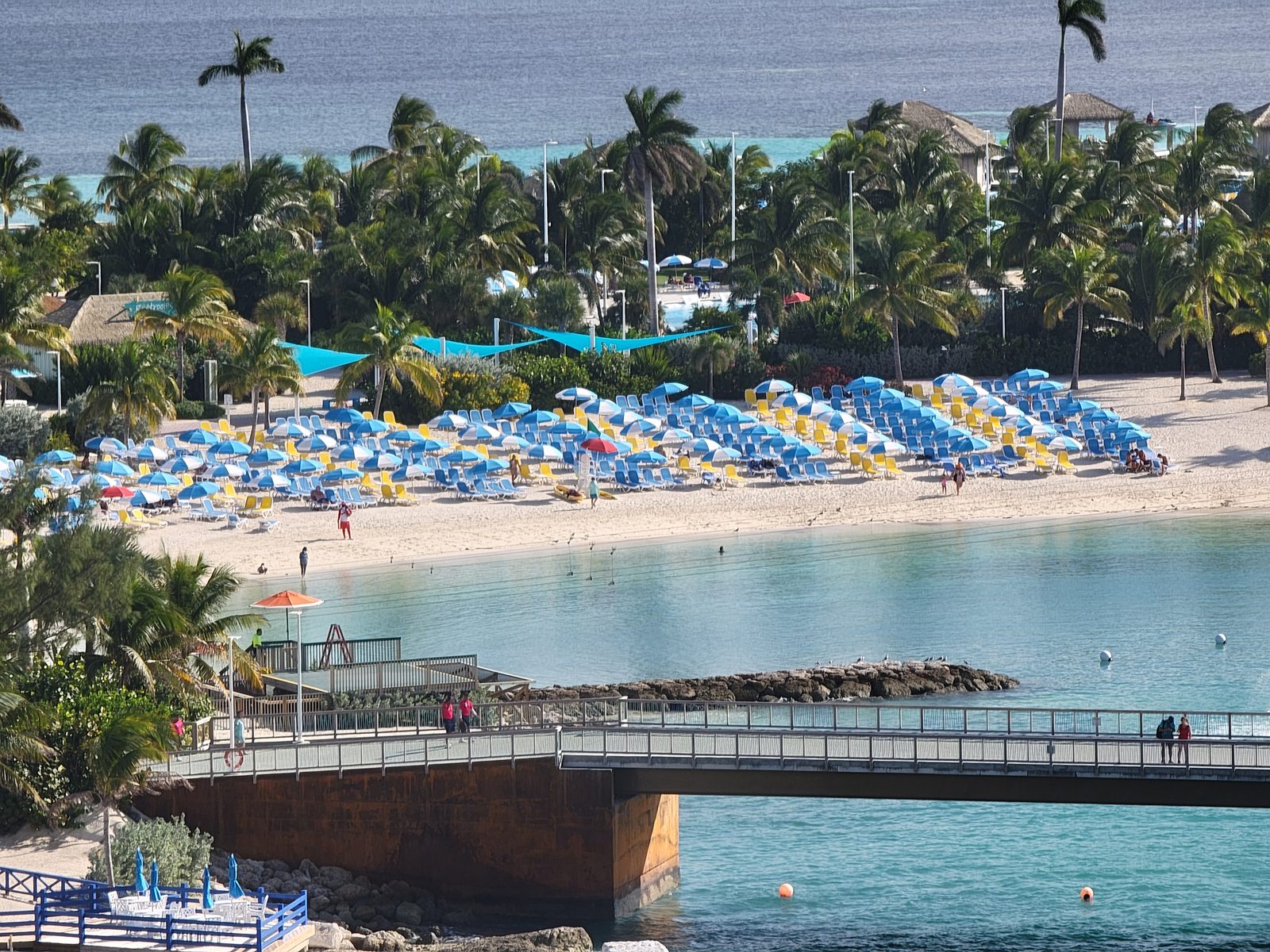 The beach on CocoCay from the ship