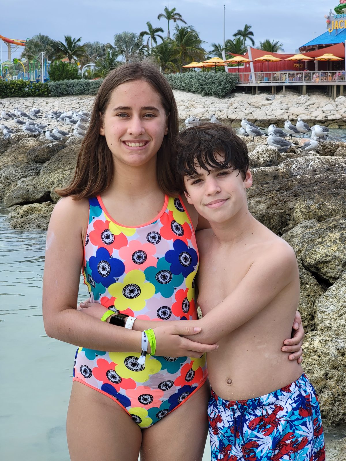 Lisa and Thomas on the rocks on CocoCay