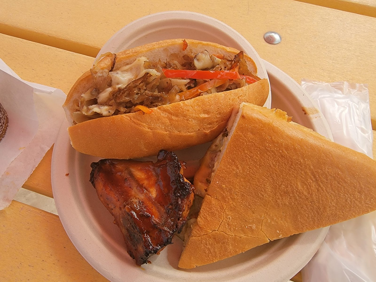 Lunch on CocoCay, a Cuban and barbecue chicken