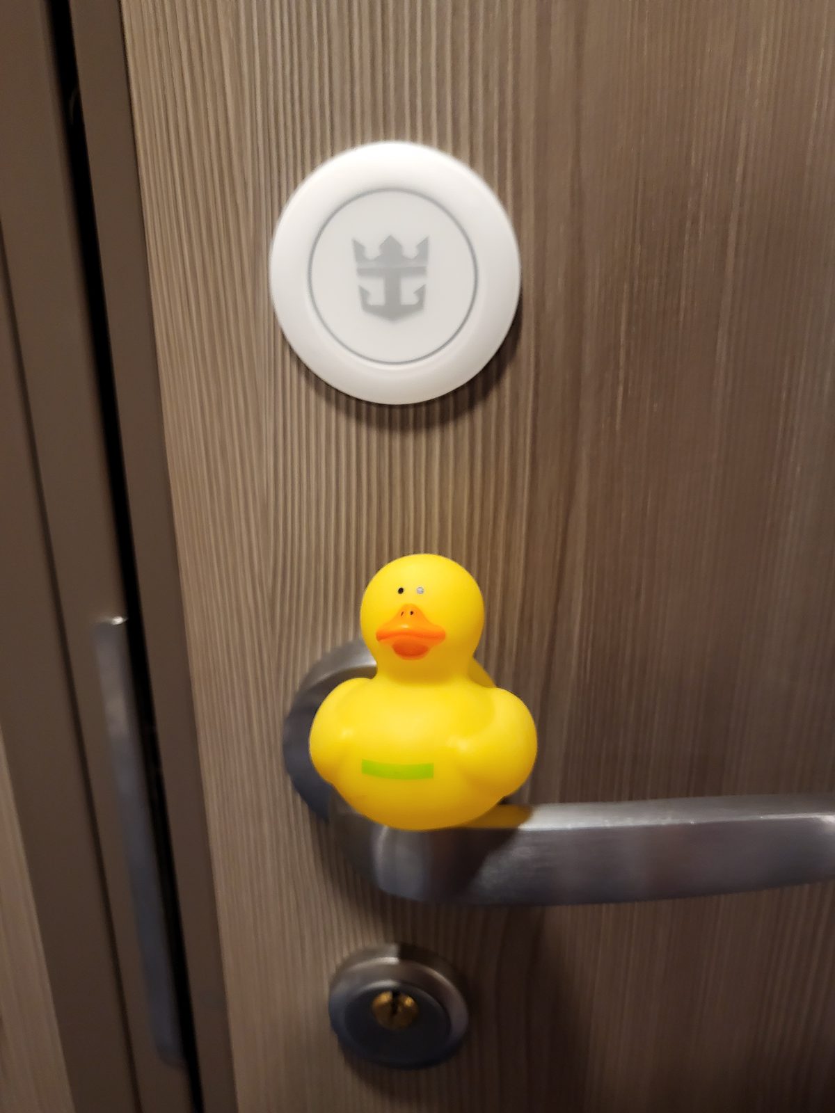A rubber duck marks our stateroom door