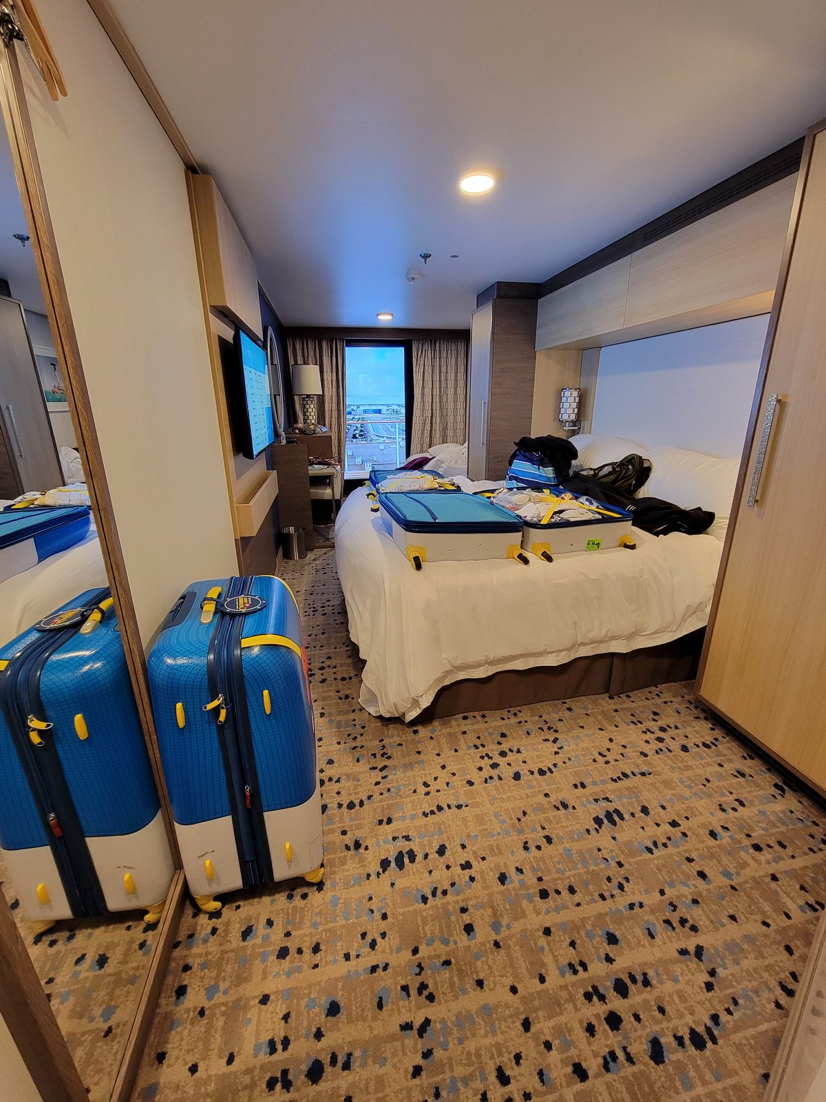Suitcases packed for the flight home