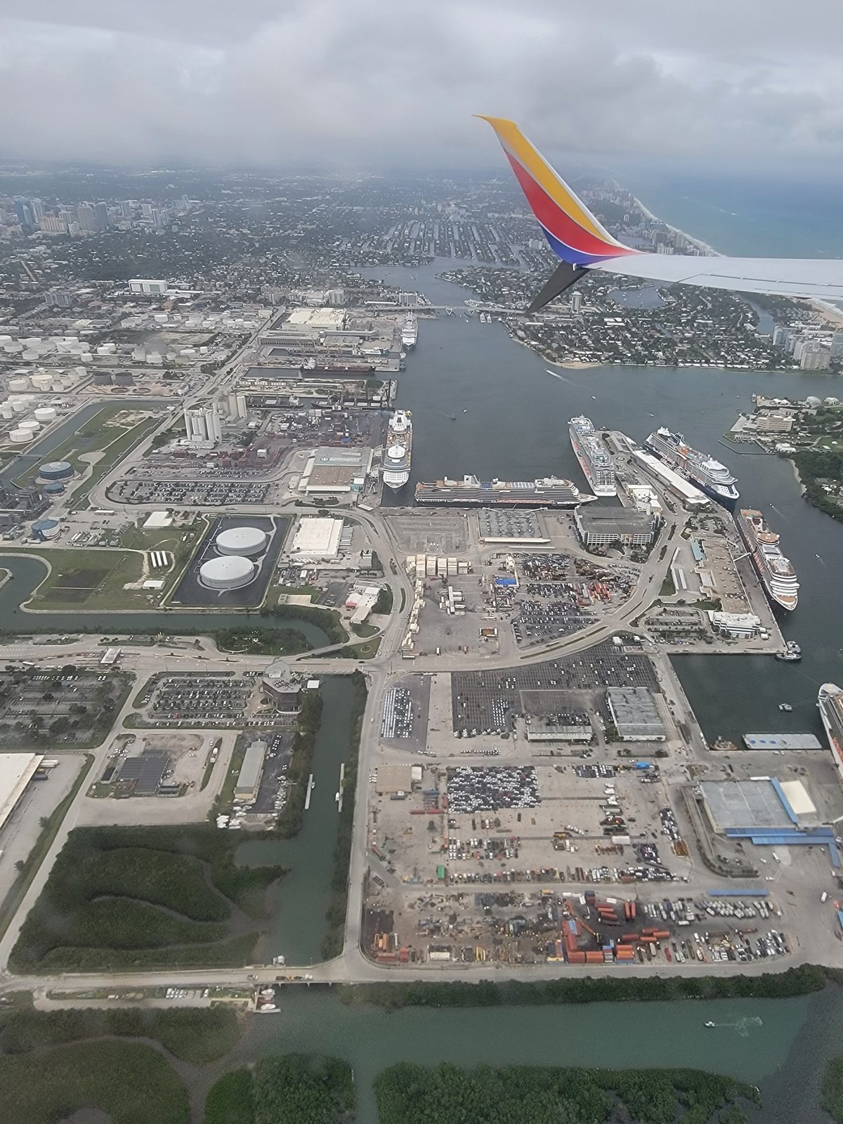 Flying out over the port as we left Lauderdale