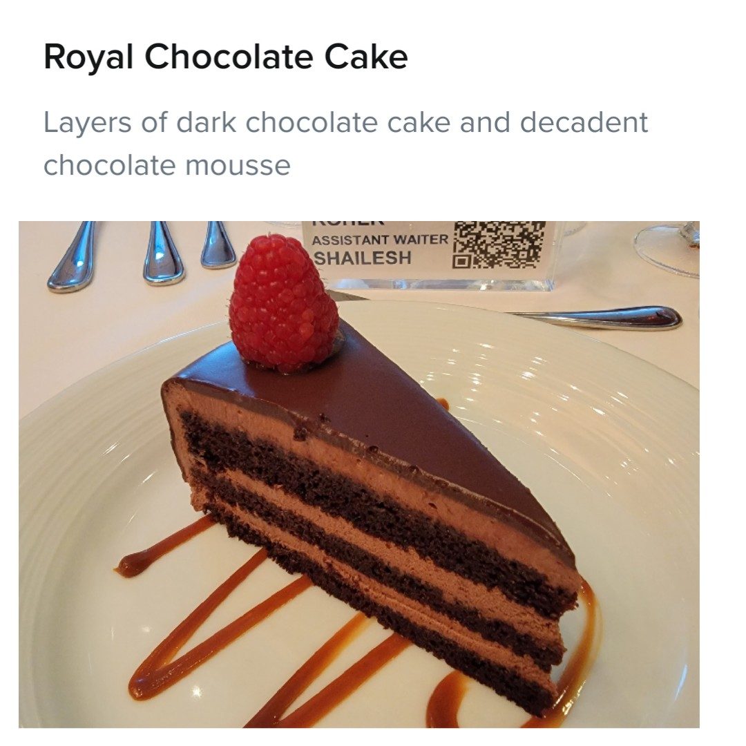 Royal chocolate cake for dessert