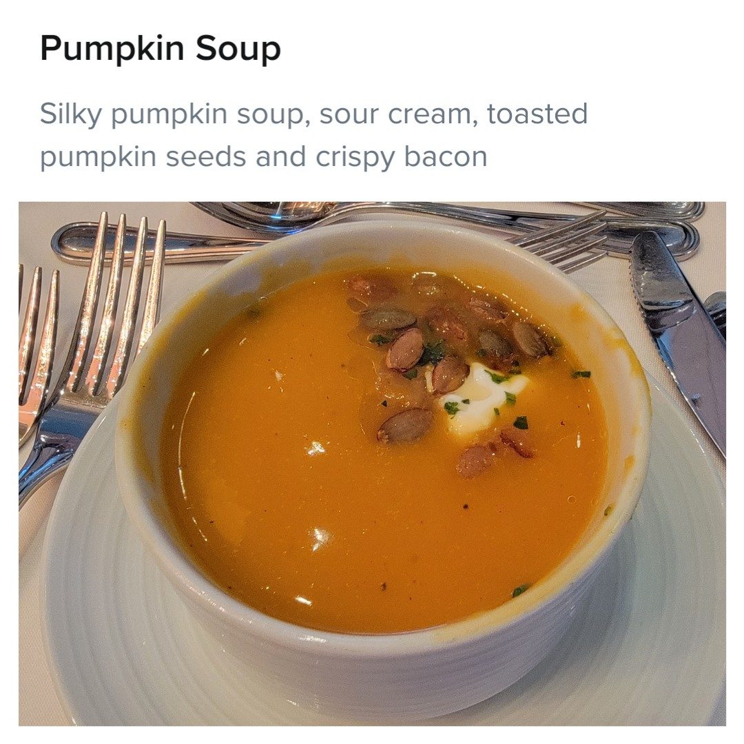 Pumpkin soup on formal night