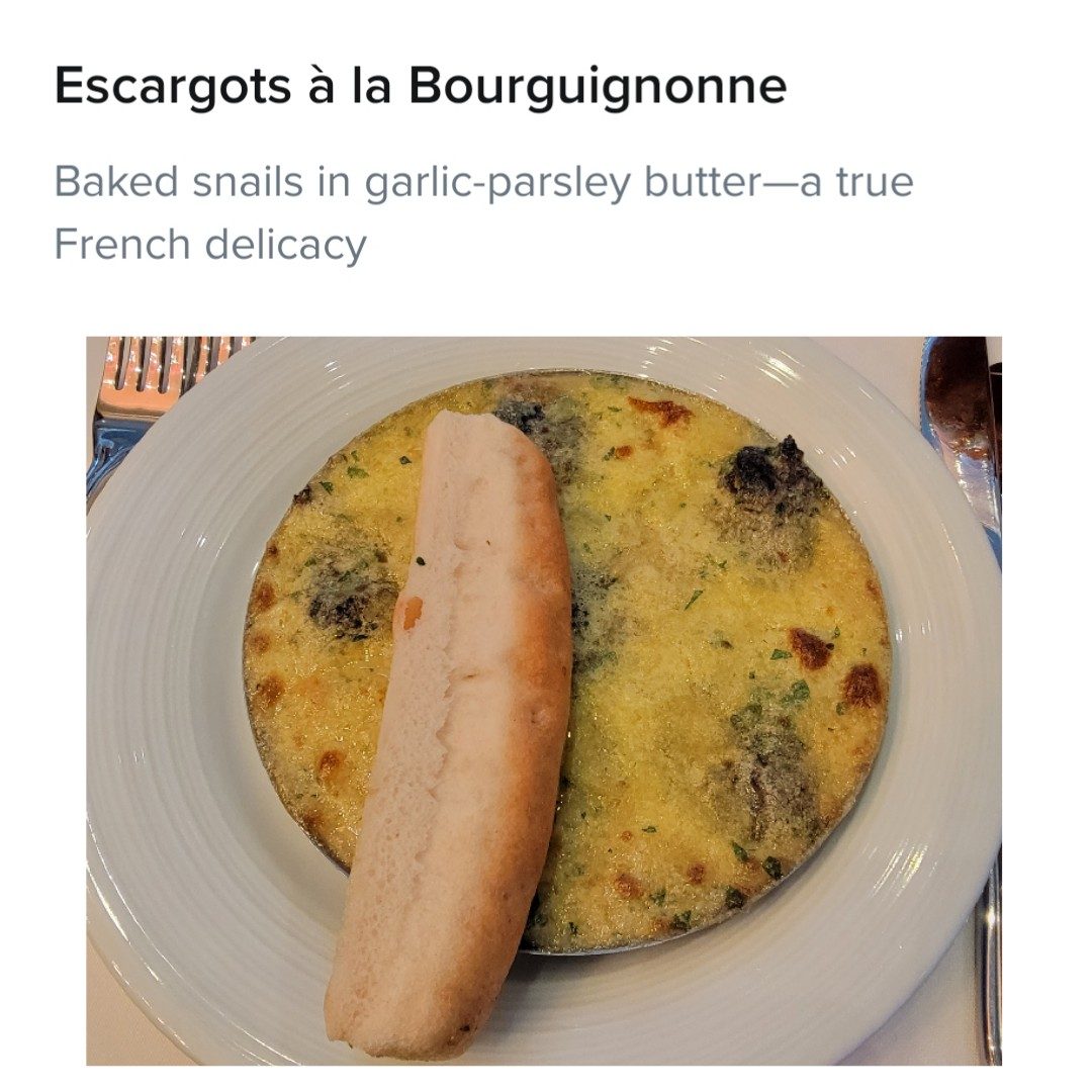 Escargot on formal night