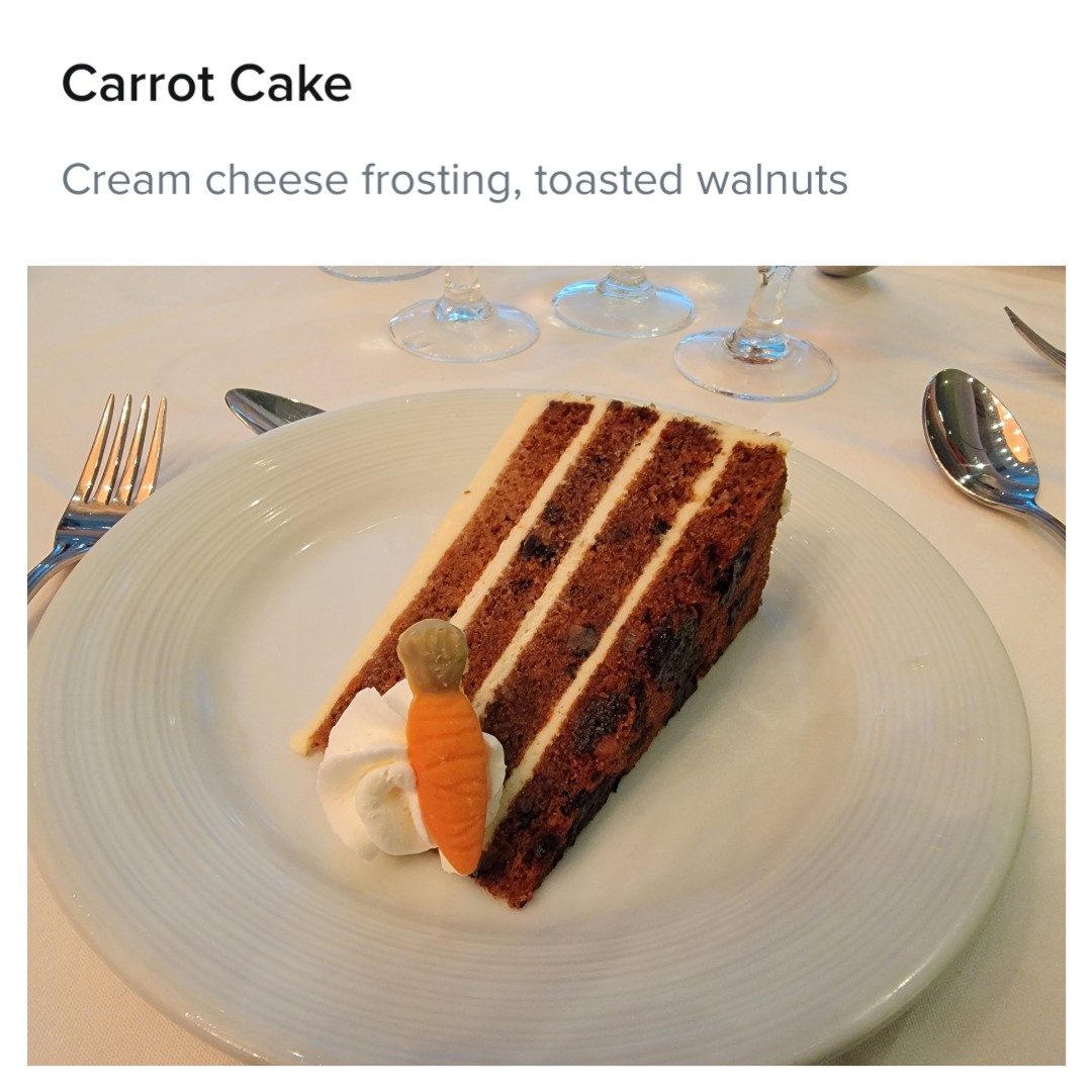 Carrot cake on formal night
