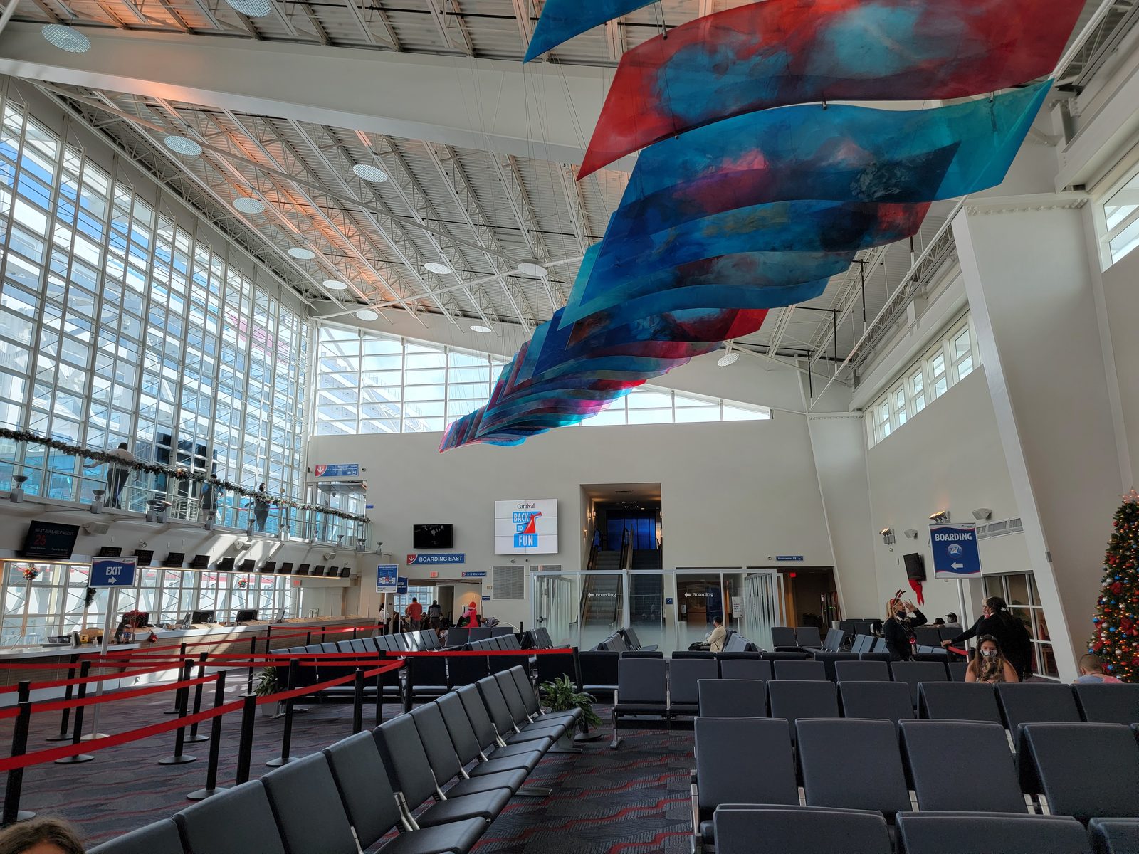 Waiting in the cruise terminal in Miami