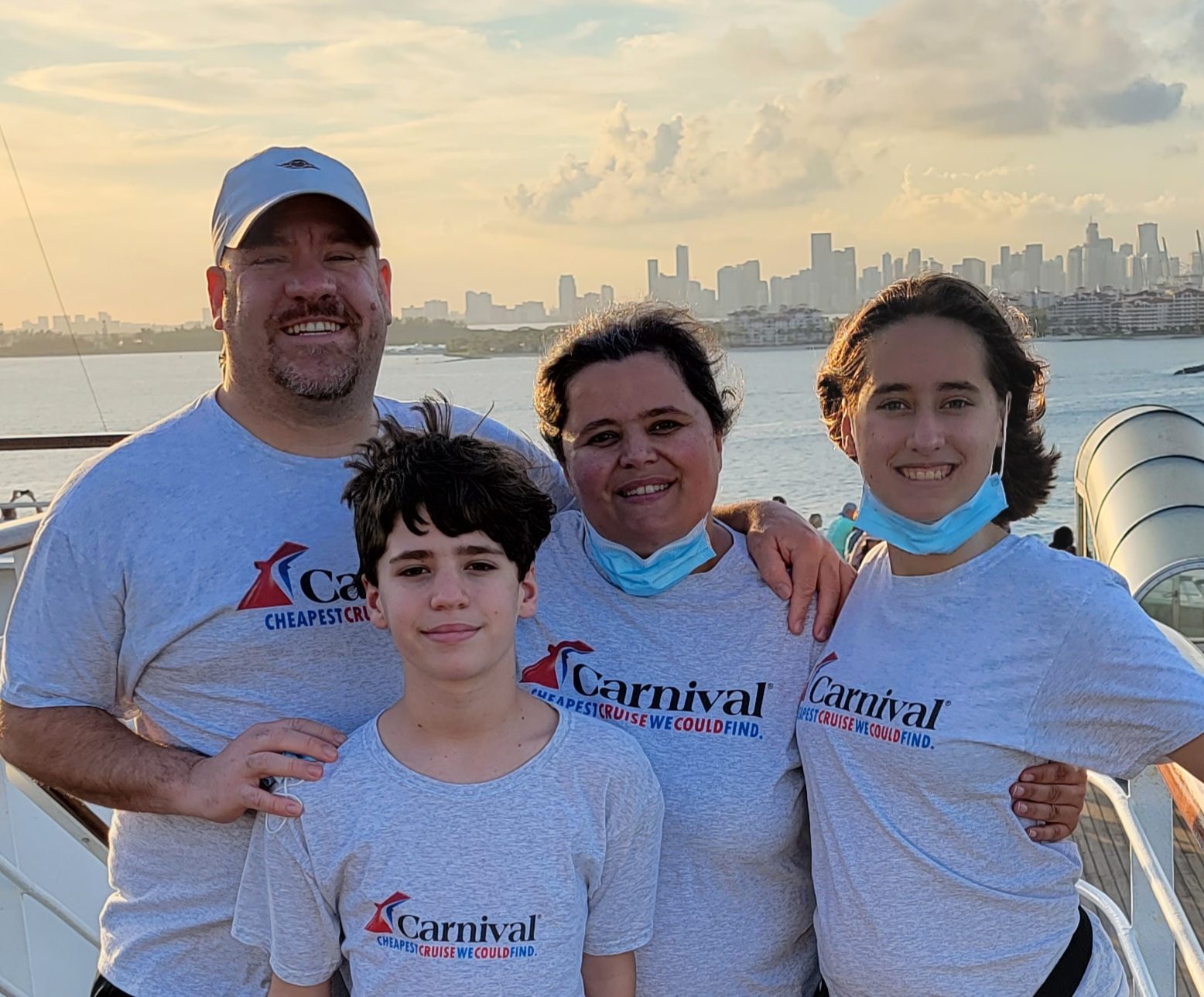 The family together at sunset