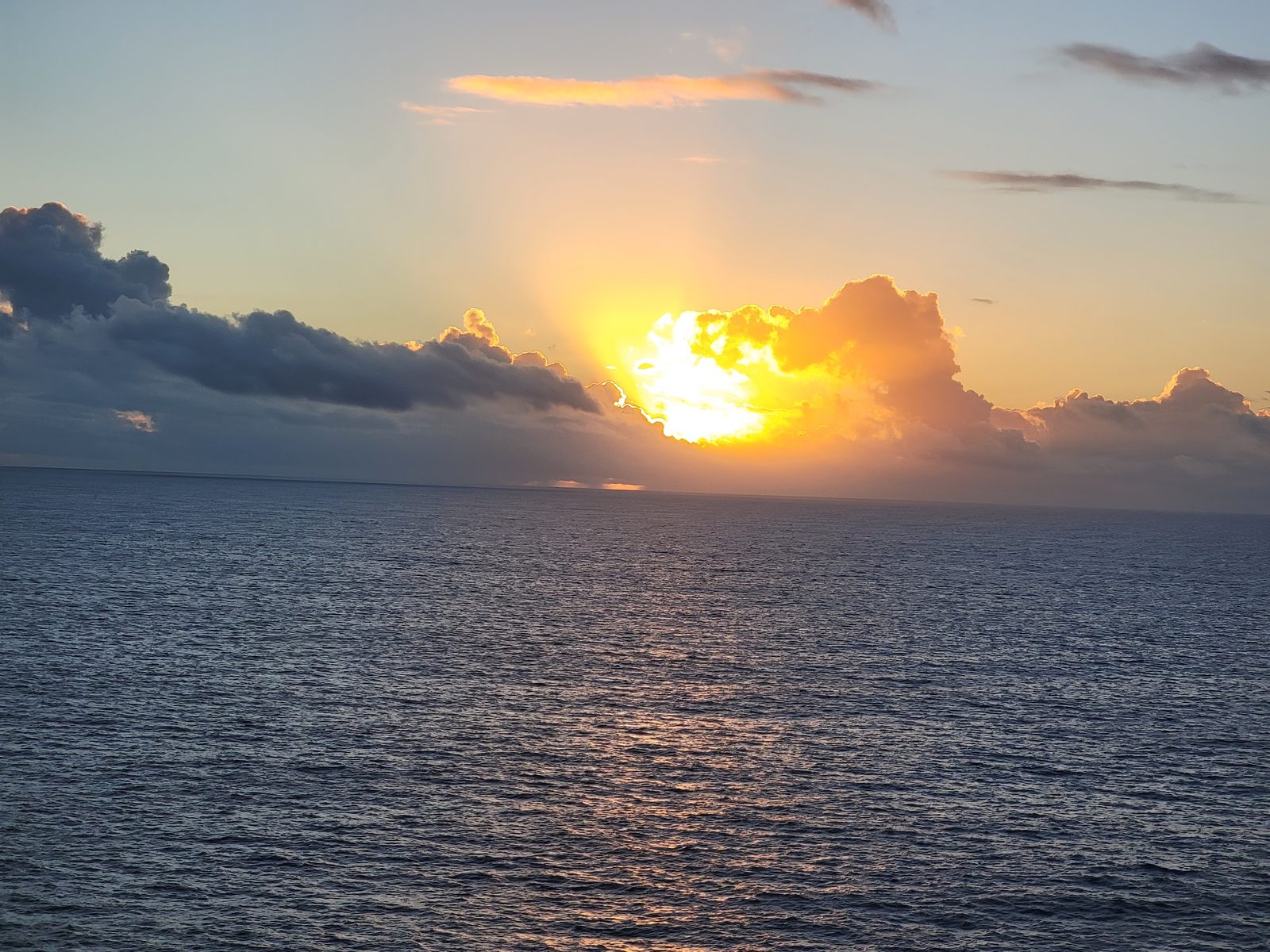 Sunrise on the way to Half Moon Cay