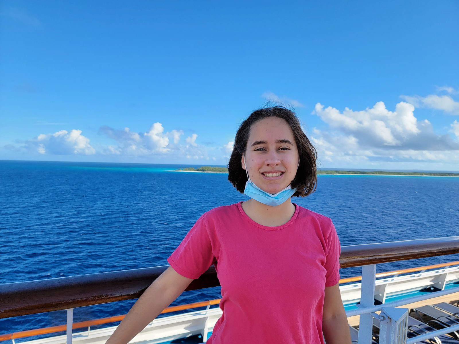 Lisa with the turquoise water behind her