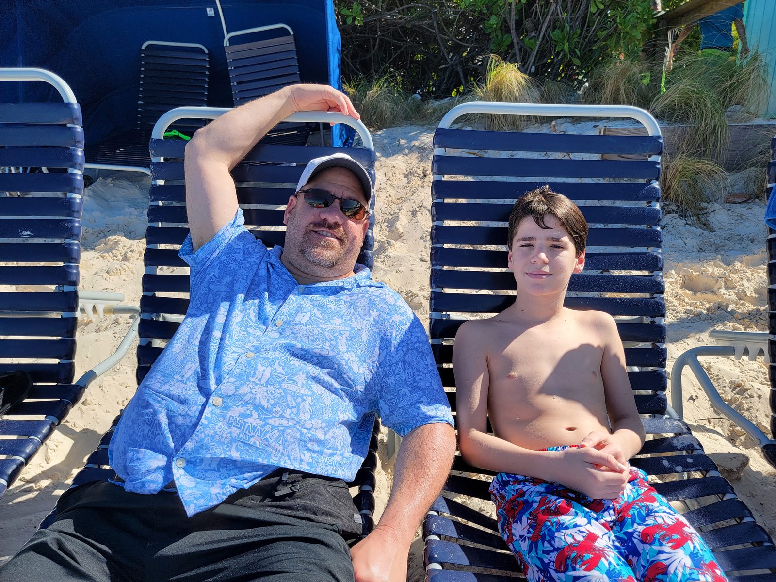 Me and Thomas in the lounge chairs