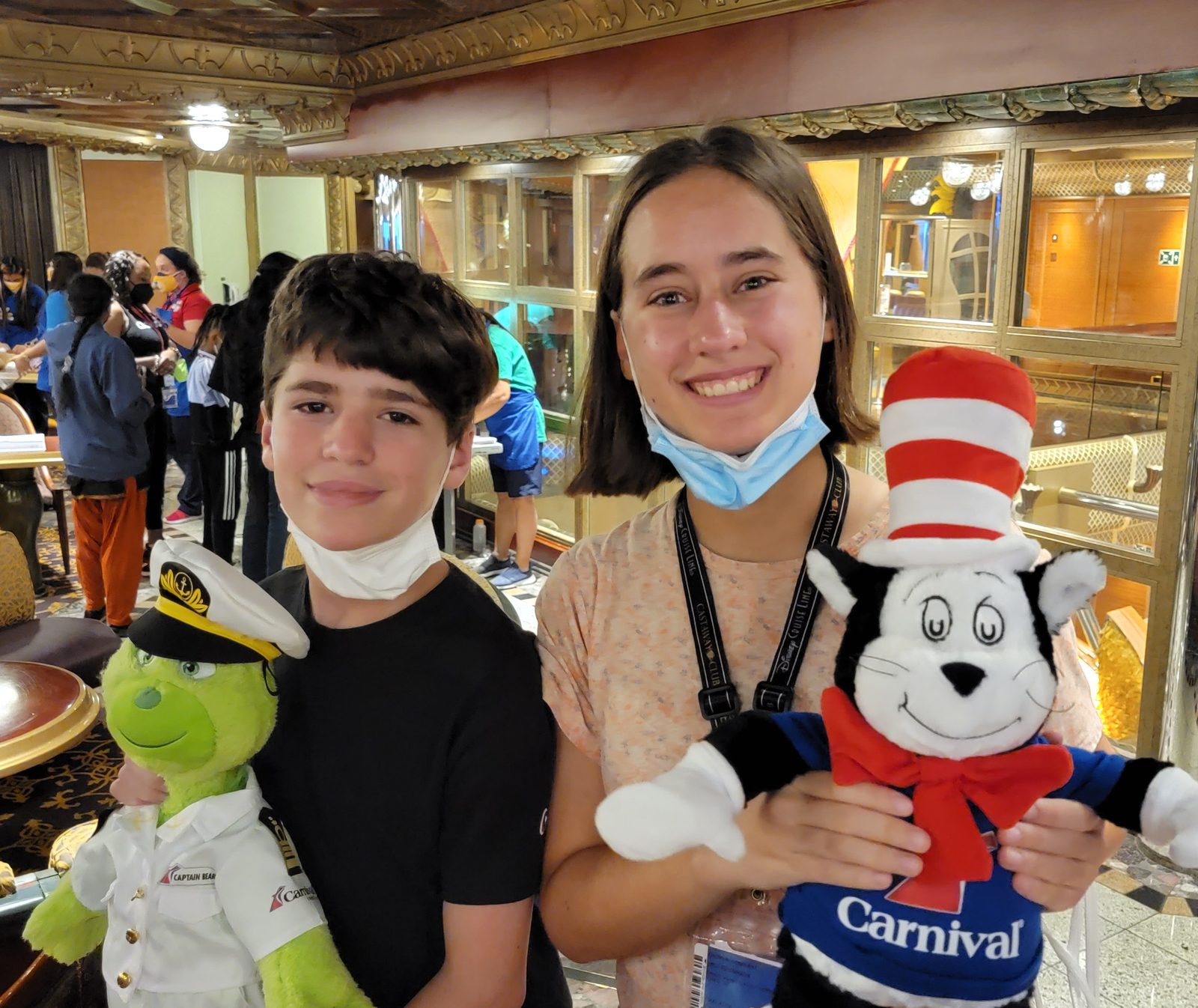 Lisa and Thomas with their prize toys