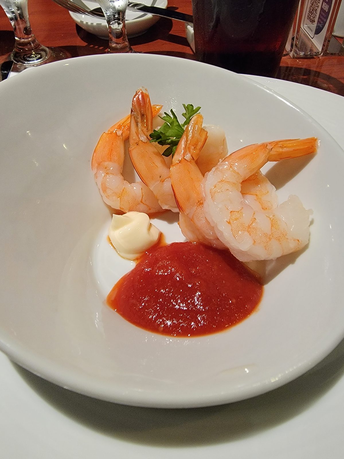 Shrimp cocktail on formal night