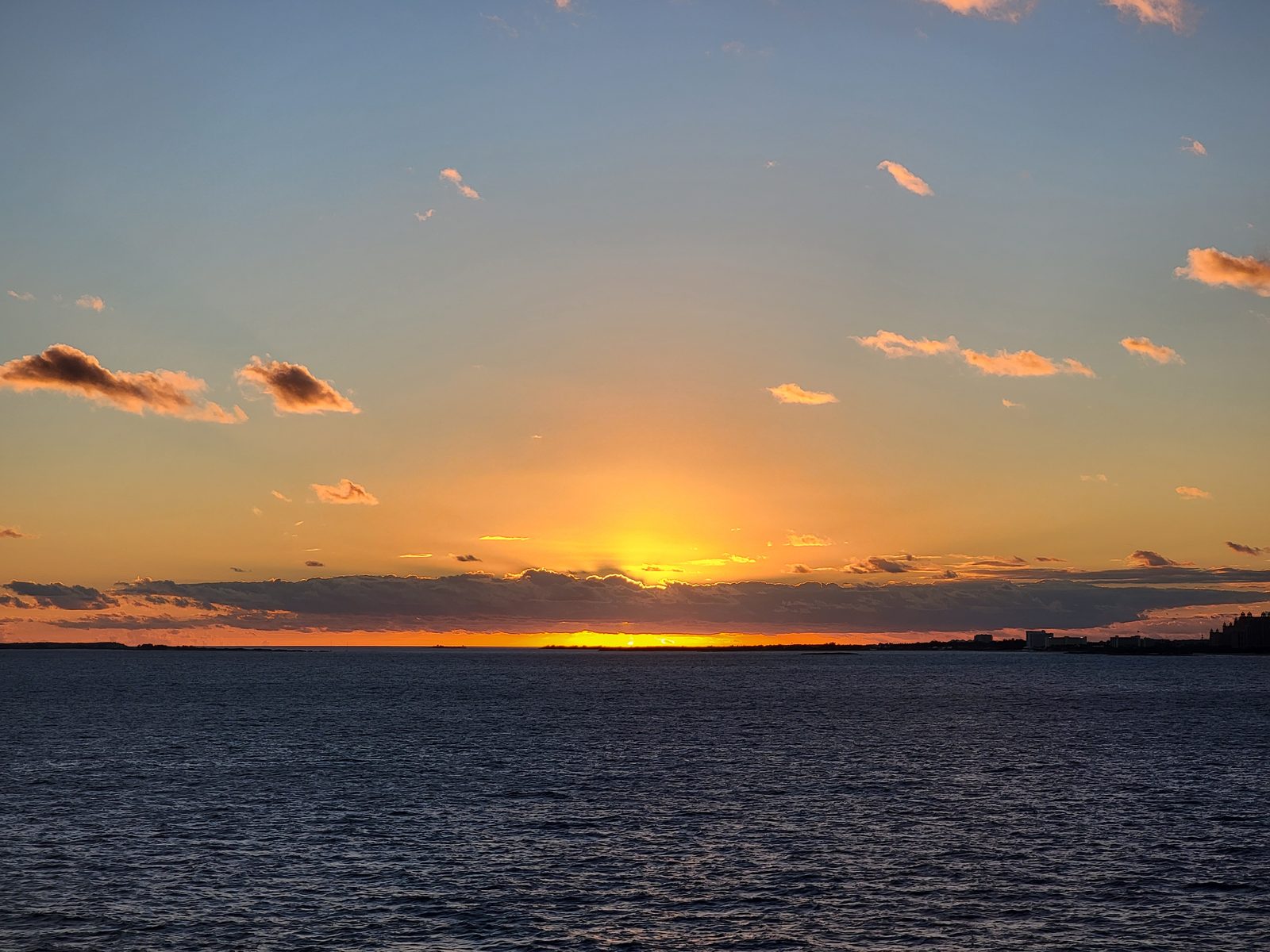 Sunrise before we reached Nassau