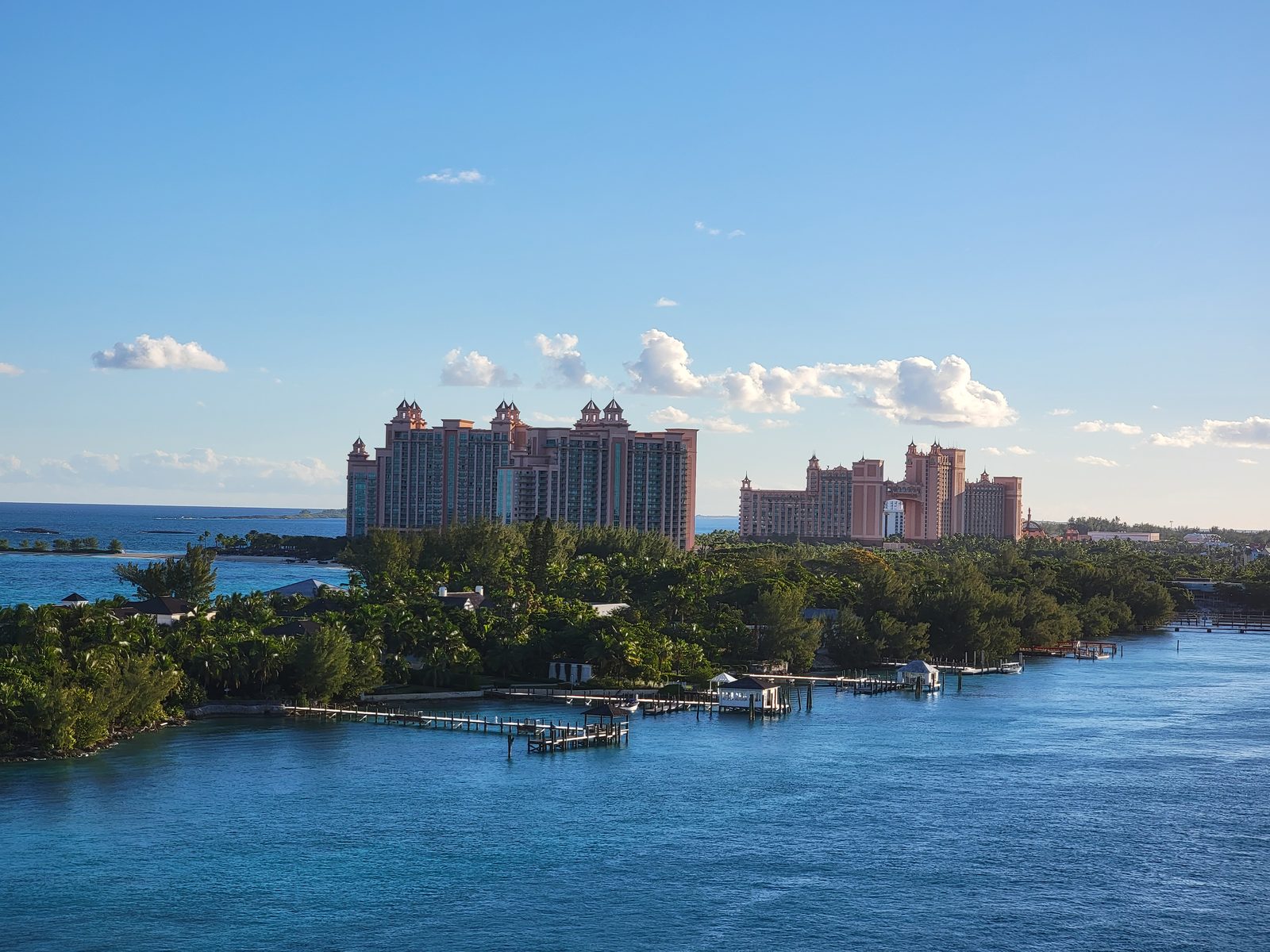 Atlantis rising over the harbor entrance