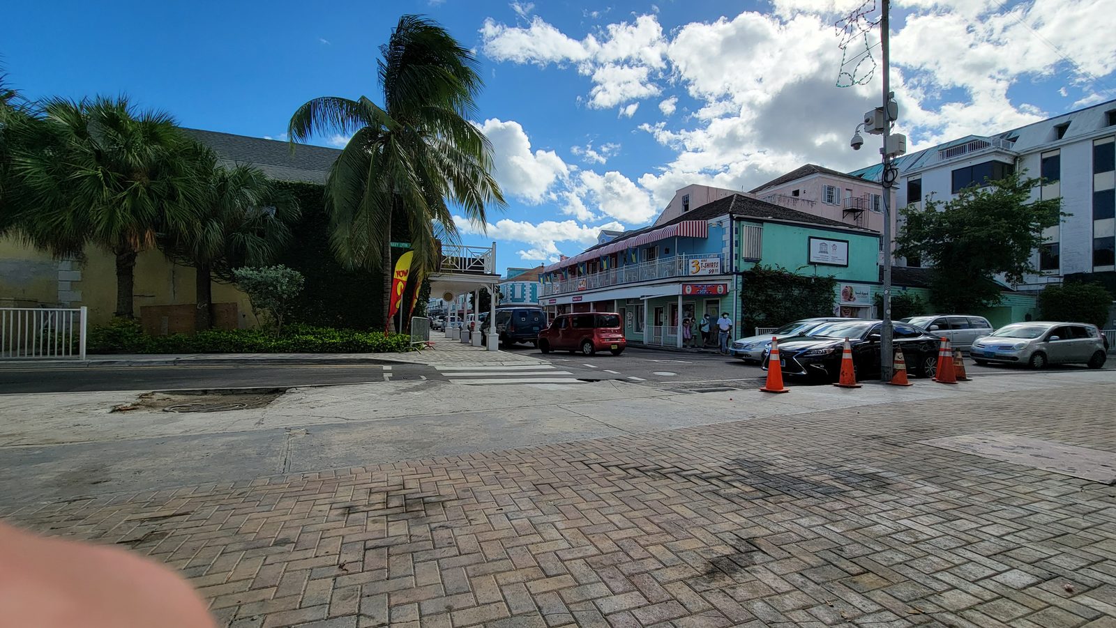 A quiet street corner near the port