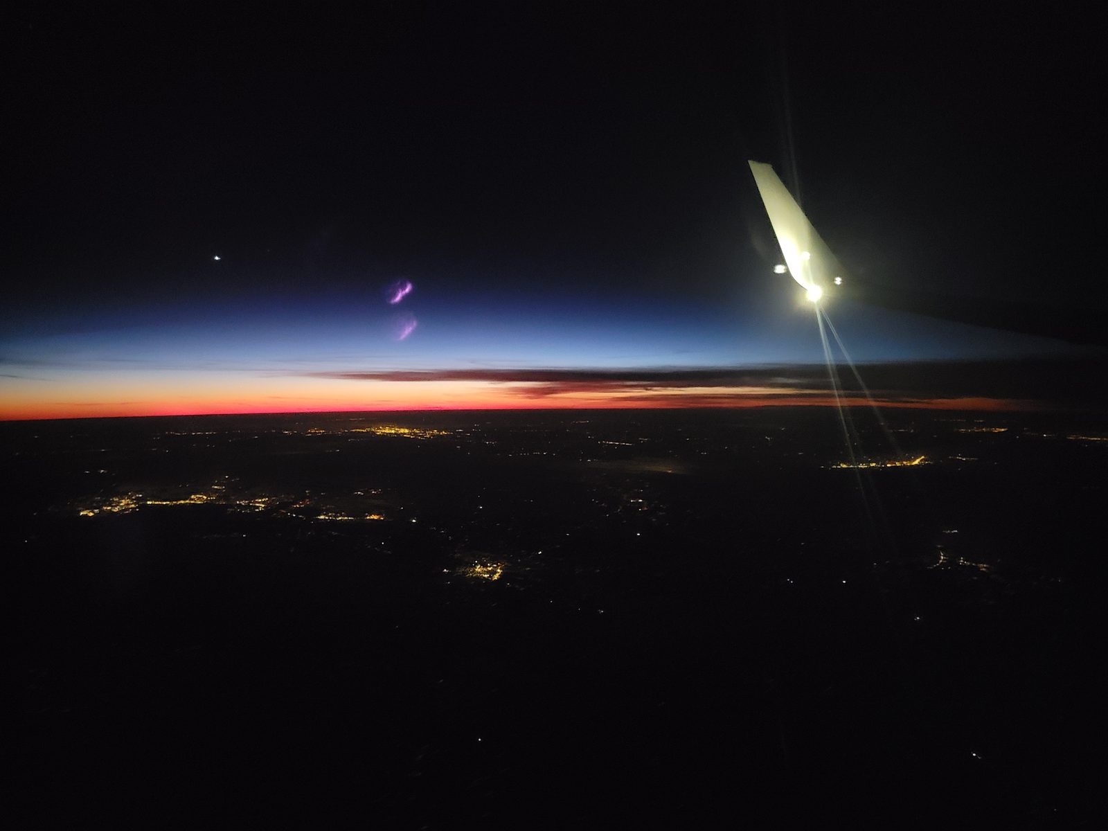 Sunset from the window seat heading home