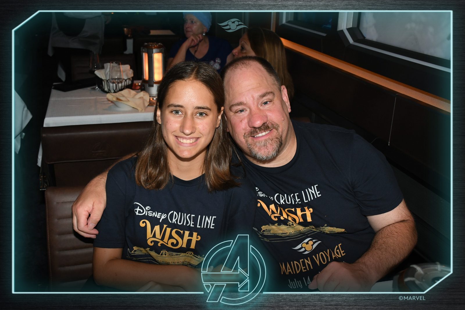 Lisa and me before our Marvel-themed dinner