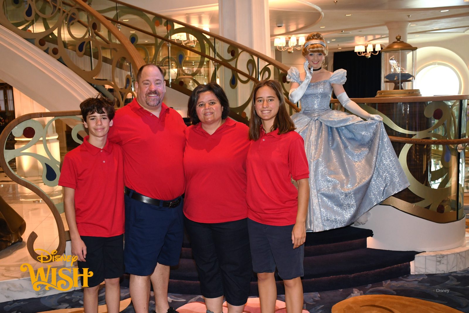 Our family meets Cinderella on the Grand Staircase