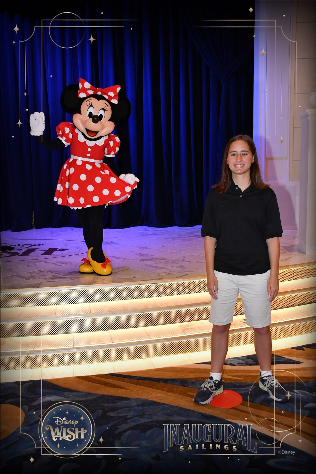 Lisa meets Minnie on the inaugural sailing