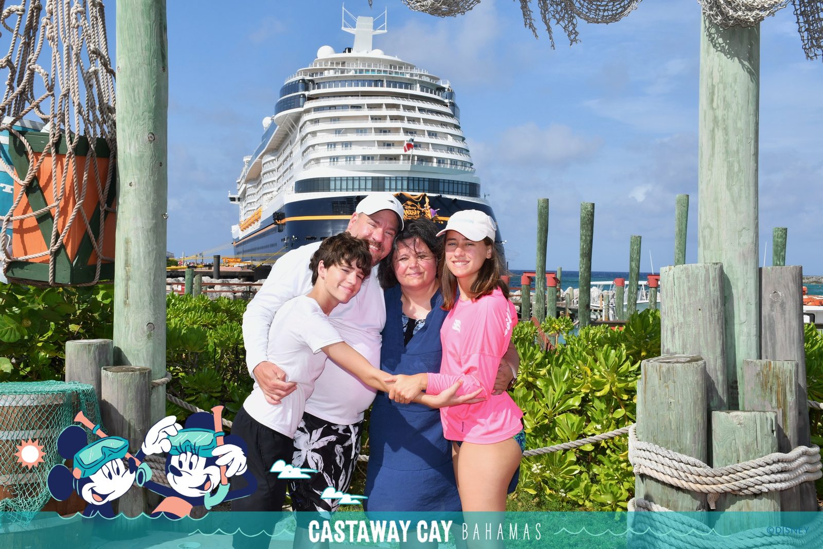 A group hug on Castaway Cay