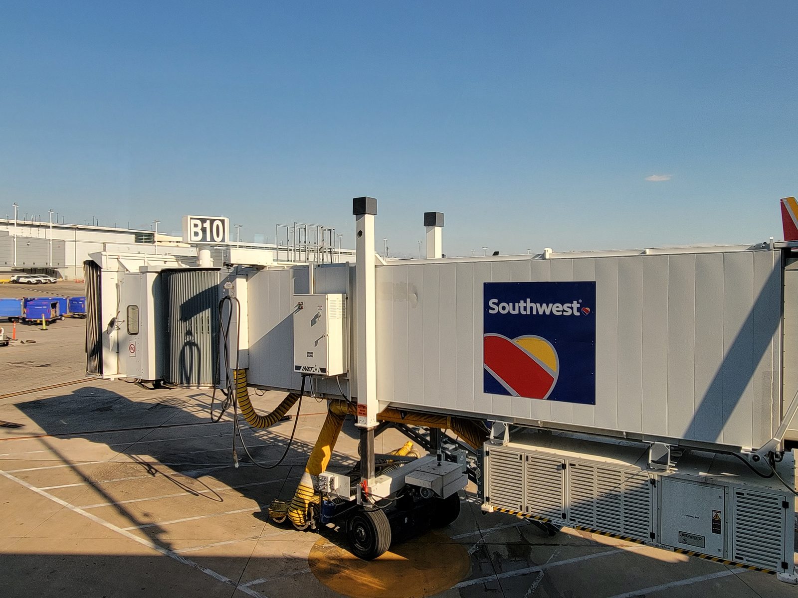 Boarding at gate B10 for the flight to Orlando