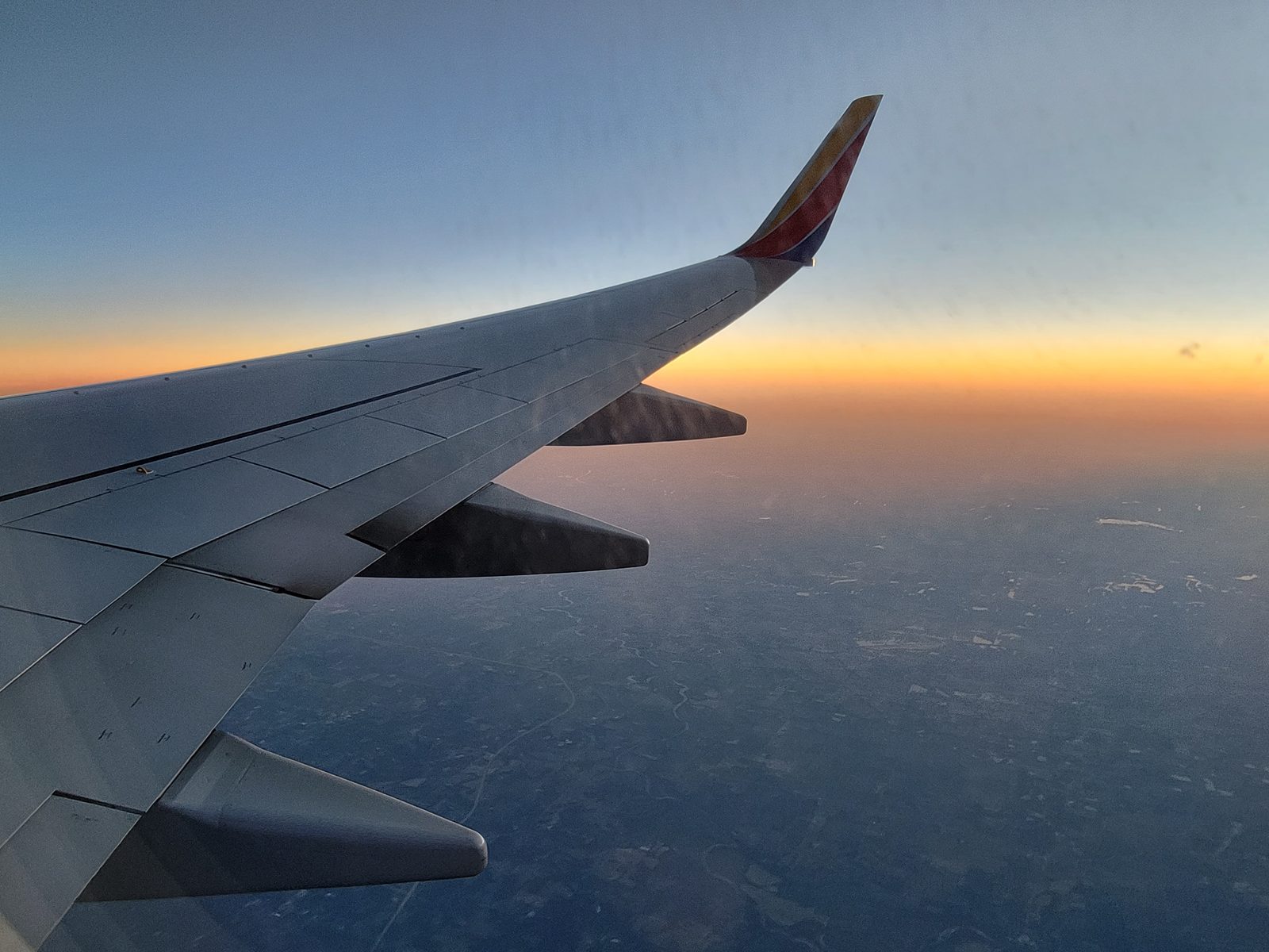 Sunset from the plane on our way to Orlando