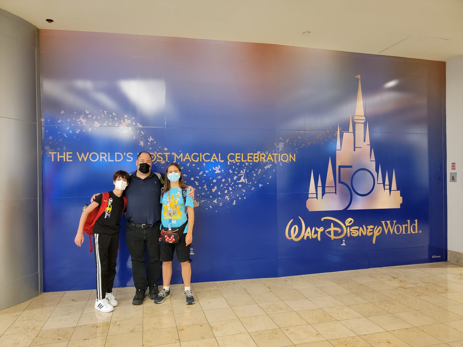 Lisa and me at the Disney World 50th backdrop