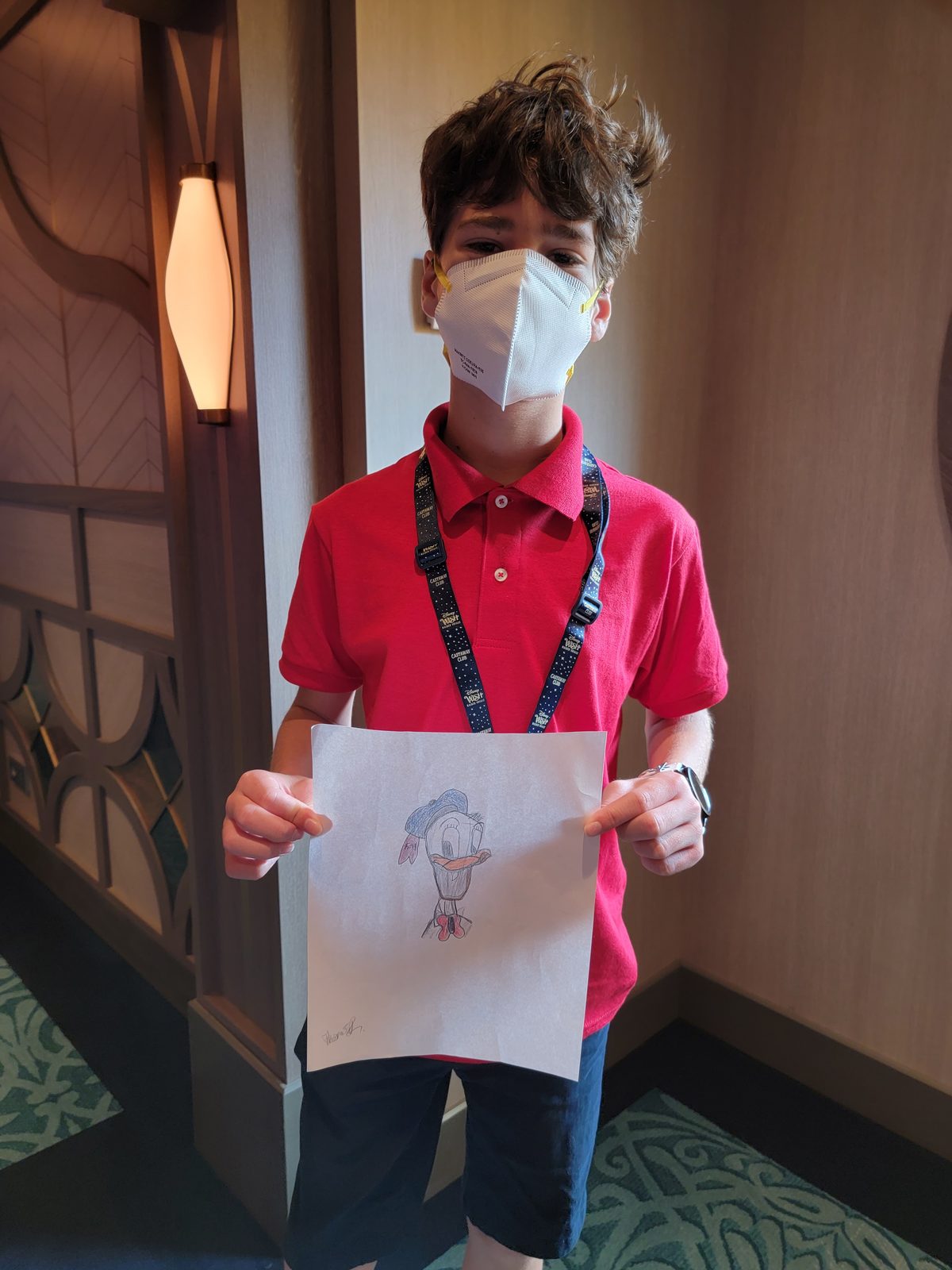 Thomas with his Donald Duck drawing