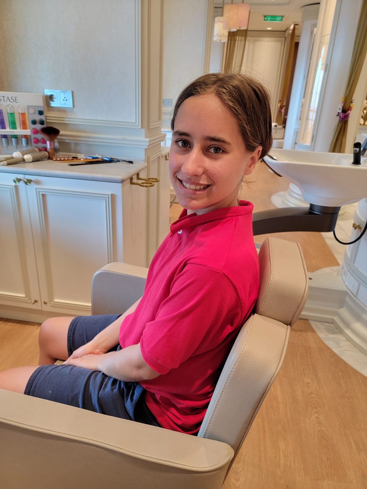 Lisa in the chair at the unTangled Salon