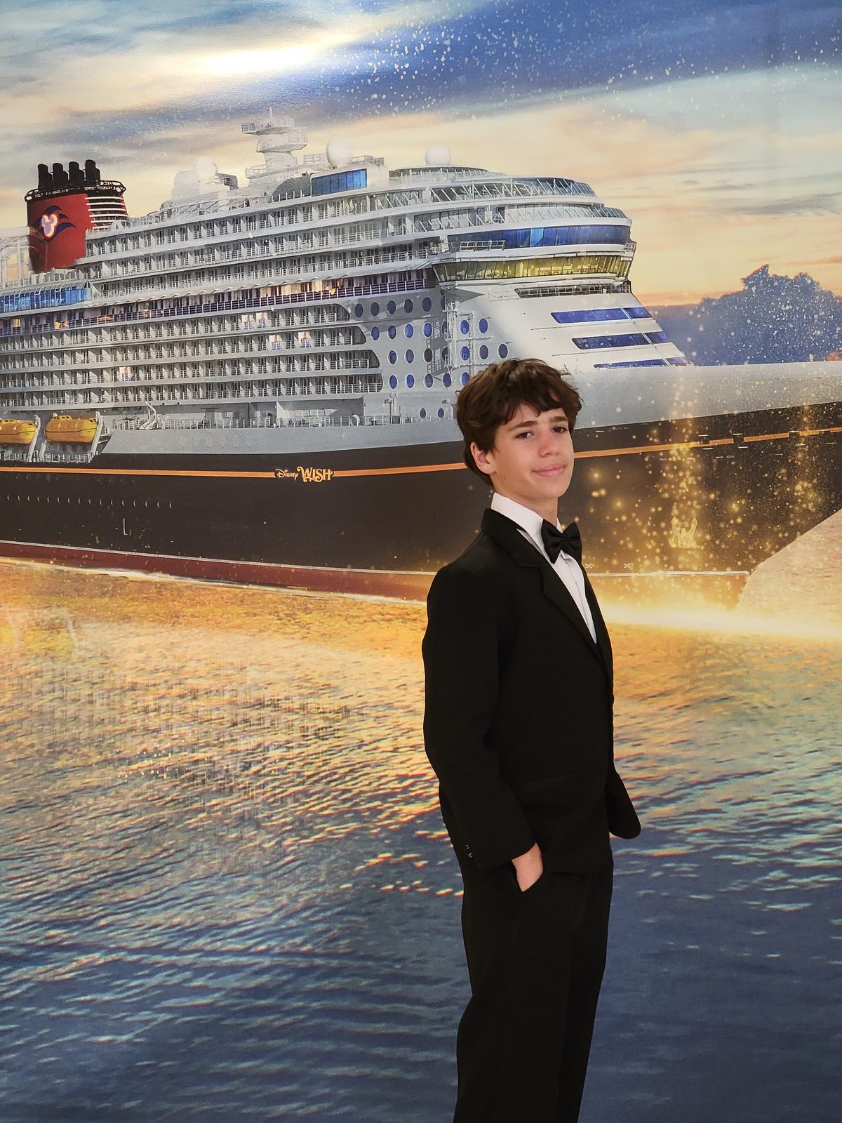 Thomas dressed for formal night on the Wish