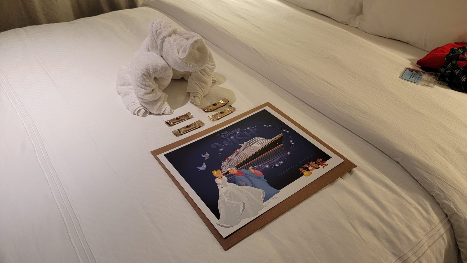 Another towel animal, with new Wish artwork