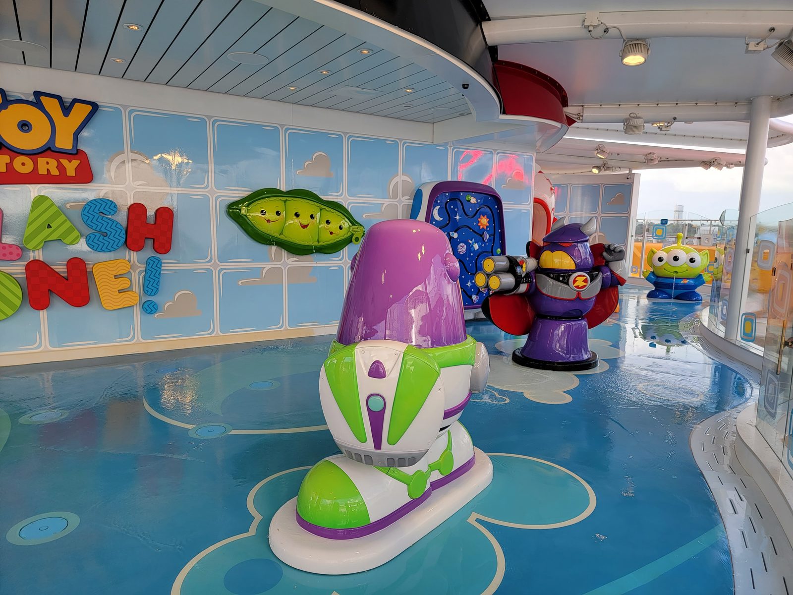 The Buzz Lightyear figure in the Toy Story Splash Zone