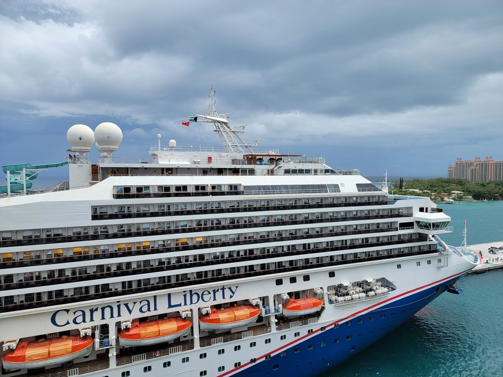 The Carnival Liberty docked beside us in Nassau